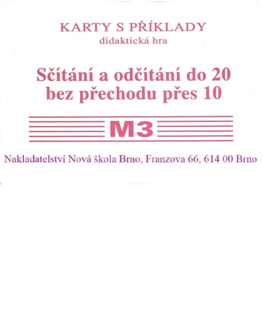 Sada kartiček M3 - sčítání a odčítání do 20 bez přechodu přes 10